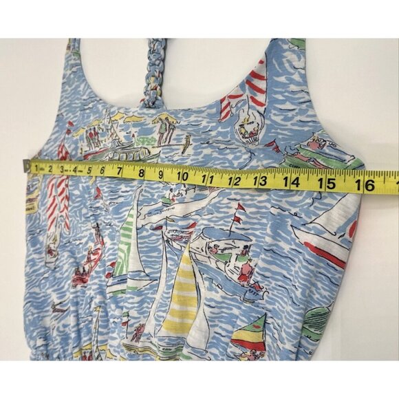 Lilly Pulitzer Dress Sundress Womens Small Blue Regatta Sailboats Nautical Beach - Picture 8 of 11